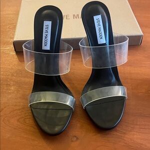 Steve Madden Black Heels with Clear Straps